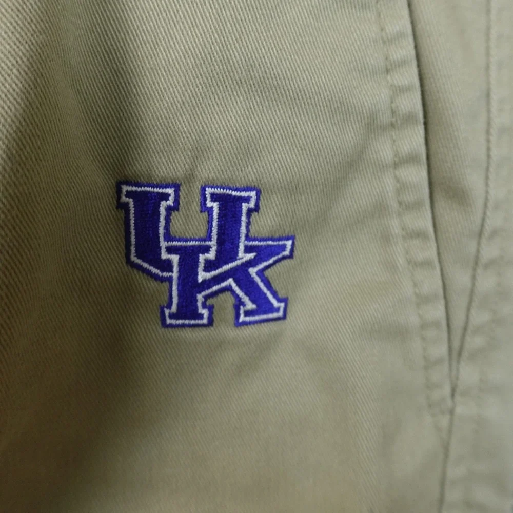 VTG Kentucky Wildcats Shorts Mens 40 Beige Brown Nike Golf Chino Pleated UK Y2K